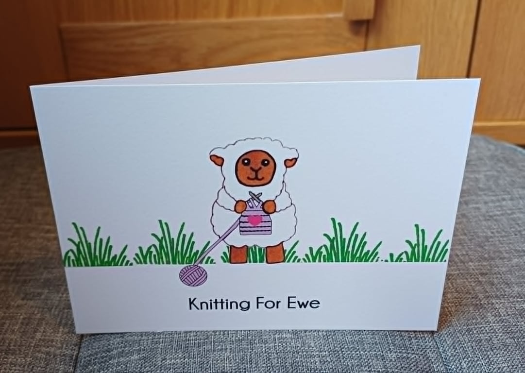 A6 Knitting For Ewe Greeting Card
