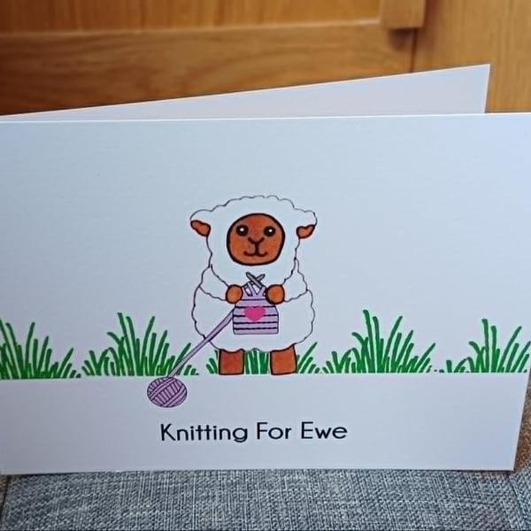 A6 Knitting For Ewe Greeting Card