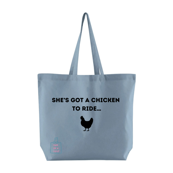 Chicken Lover Tote Bag with Musical Pun