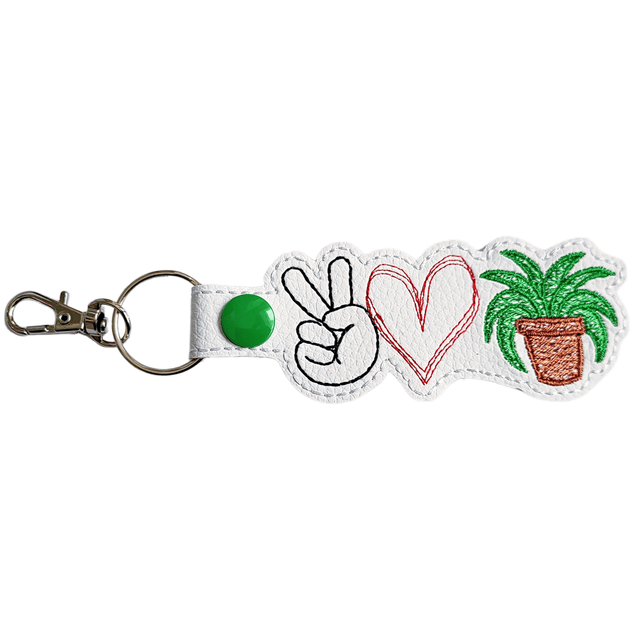 Peace Love Plant Keyring