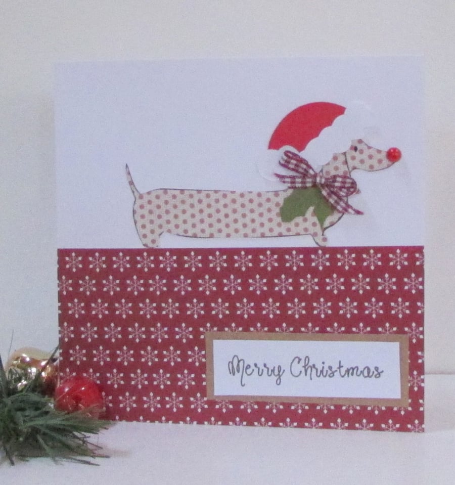 Christmas Dachshund Dog Card