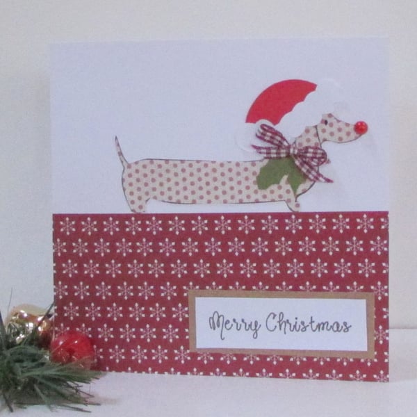 Christmas Dachshund Dog Card