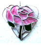 Pink Rose Heart Suncatcher Stained Glass 041 - Image 6