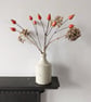 Ceramic Rosehips Flowers, Wired for Arranging, Two stems (four berries) in Red  - Image 6