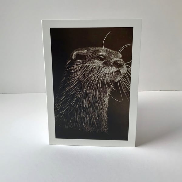 Otter Hand Drawn Card