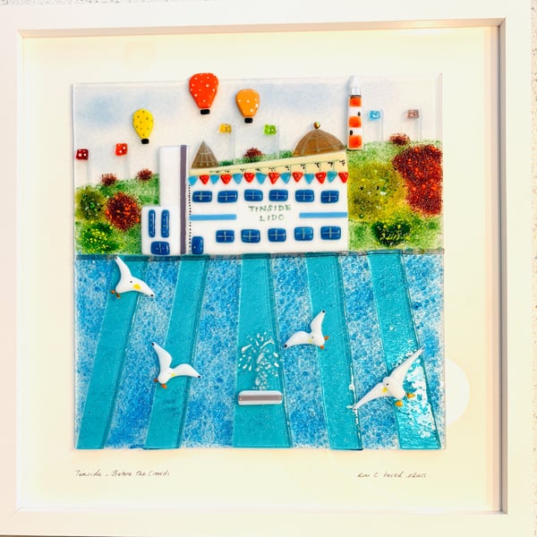 Tinside lido - Plymouth fused glass scene (MADE TO ORDER)