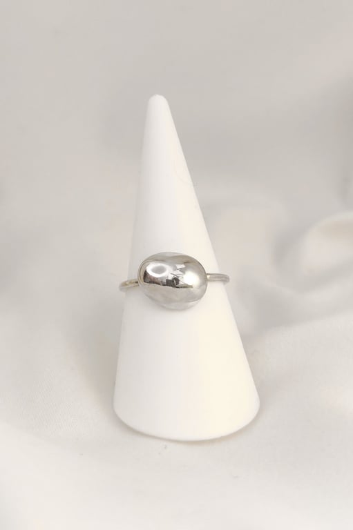Sterling silver ring with silver pebble