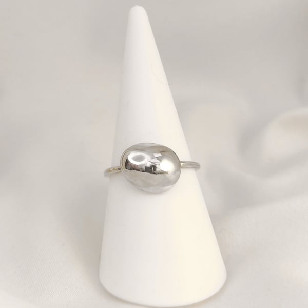 Sterling silver ring with silver pebble