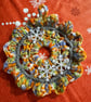Handmade Multi-Coloured Pastel Mini Crochet Hanging Christmas Wreath