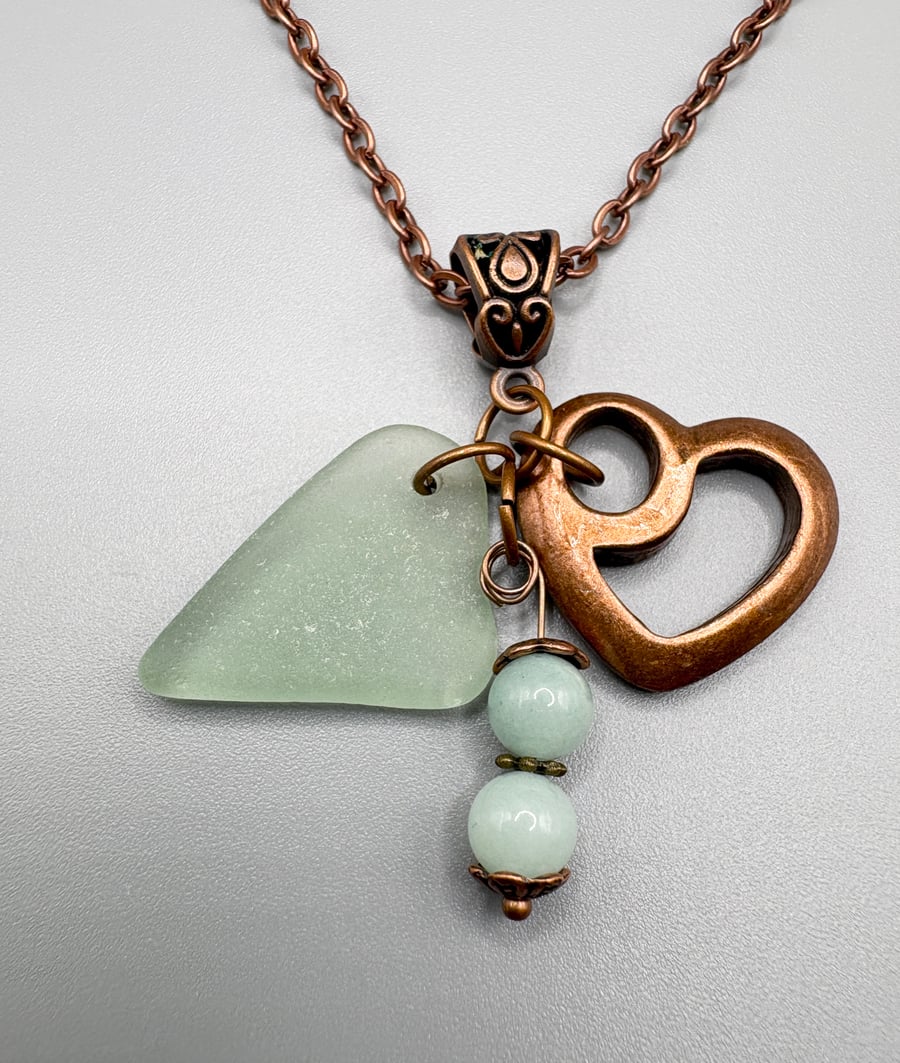 Bohemian sea glass necklace 