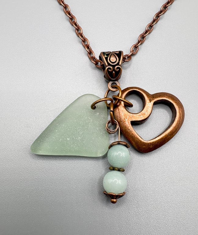 Bohemian sea glass necklace 