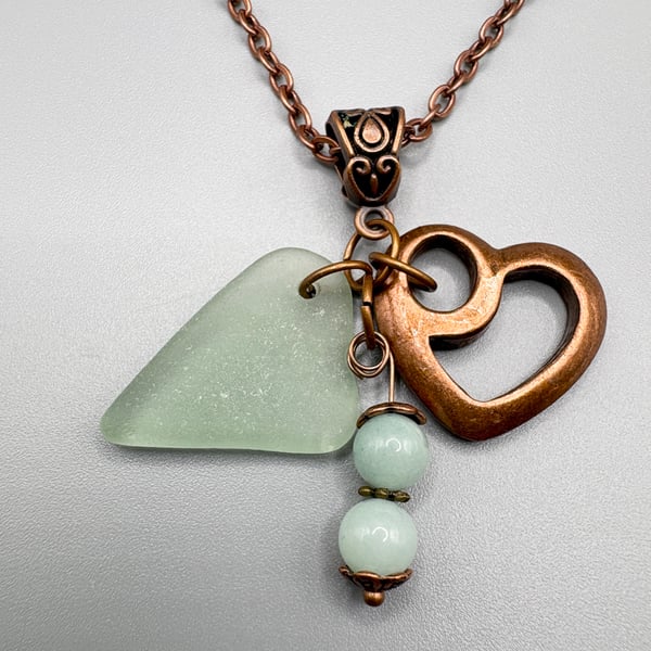 Bohemian sea glass necklace 