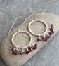 Garnet earrings, January birthstone, Deep red gemstone dangle earrings - Image 1