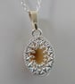 Citrine Gemstone Pendant on Silver Chain, November birthstone - Image 3