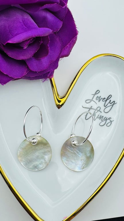 Mother of Pearl Disc Earrings
