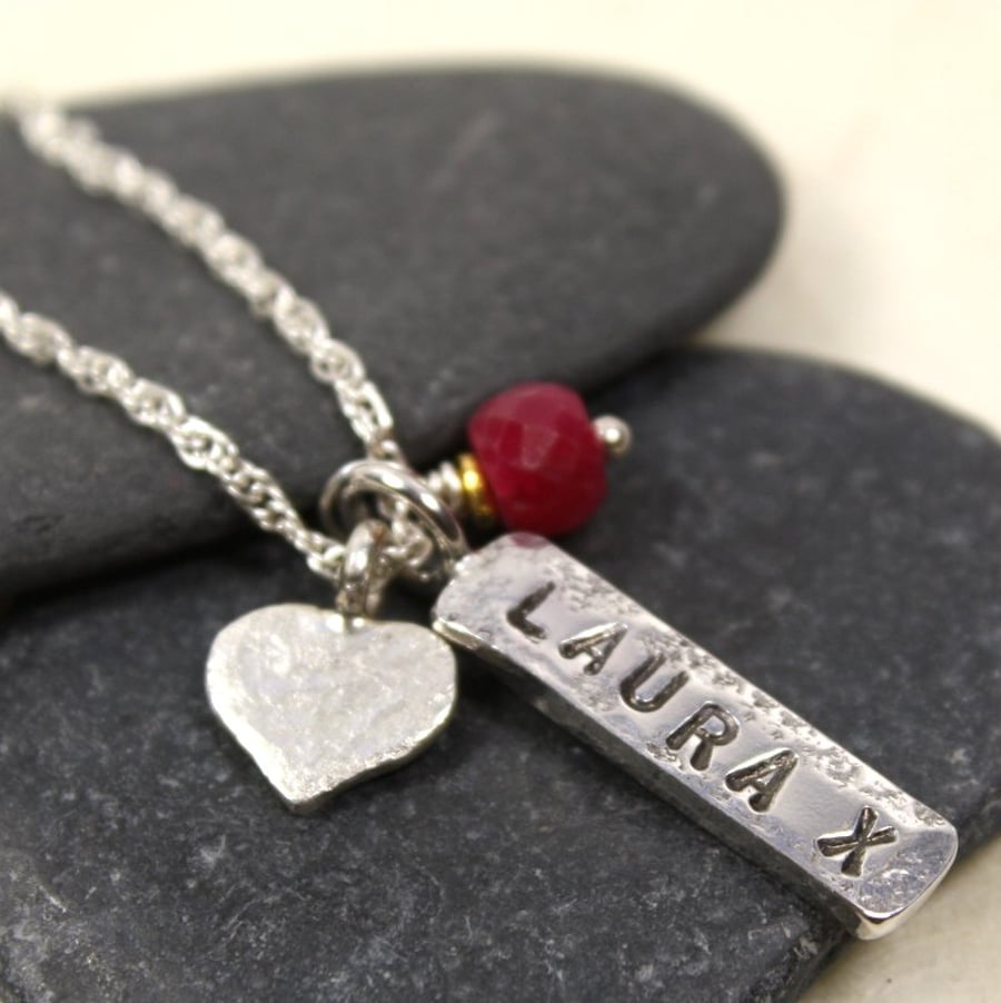 Personalised silver charm necklace - 