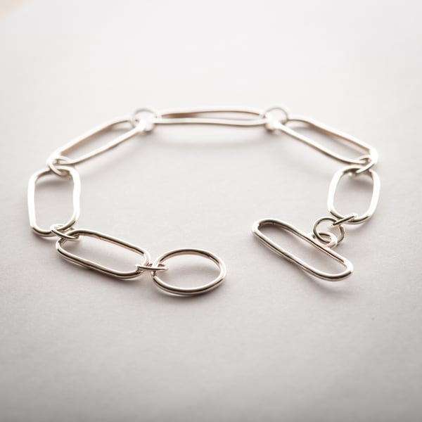 Oval Link Sterling Silver Bracelet