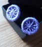Dorset Button Earrings, Purple - Image 3