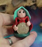 Tiny Thrupenny Bit Gnome 'Erin' with 1952 threepenny piece OOAK Sculpt - Image 5
