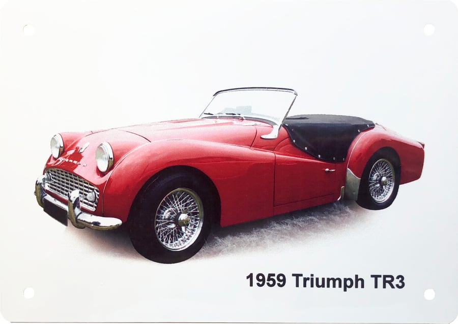 Triumph TR3 1959 - Aluminium Plaque - A5 or 203x304mm
