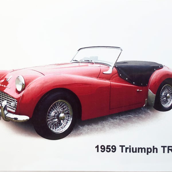 Triumph TR3 1959 - Aluminium Plaque - A5 or 203x304mm