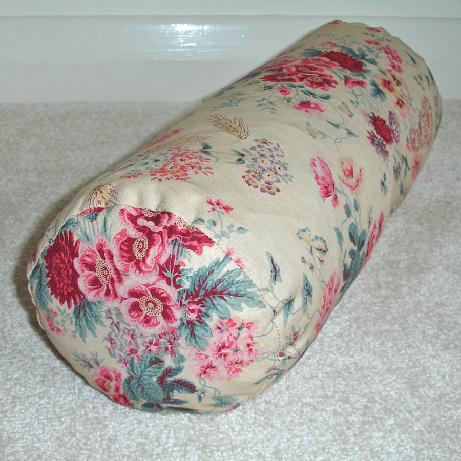 Roses Bolster Cushion Cover 16" x 6" Cylinder Neck Roll Pillow