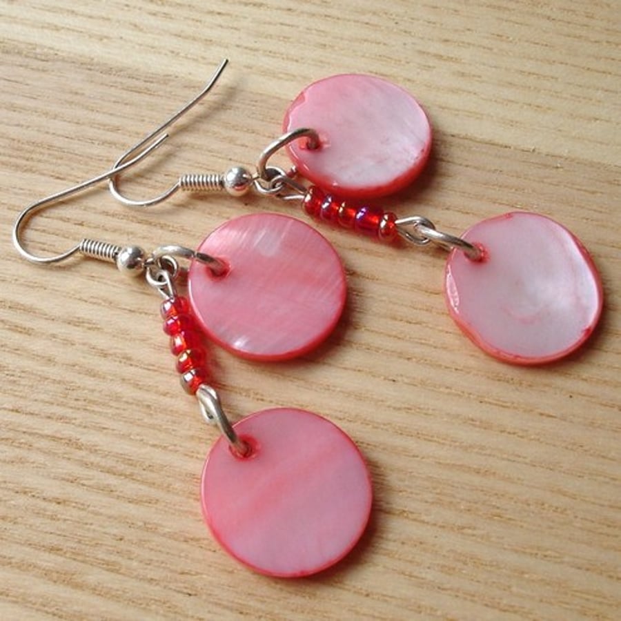 Pink Shell Cascade Earrings
