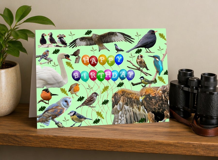 Image of Bird Watchers Birthday Card A5 