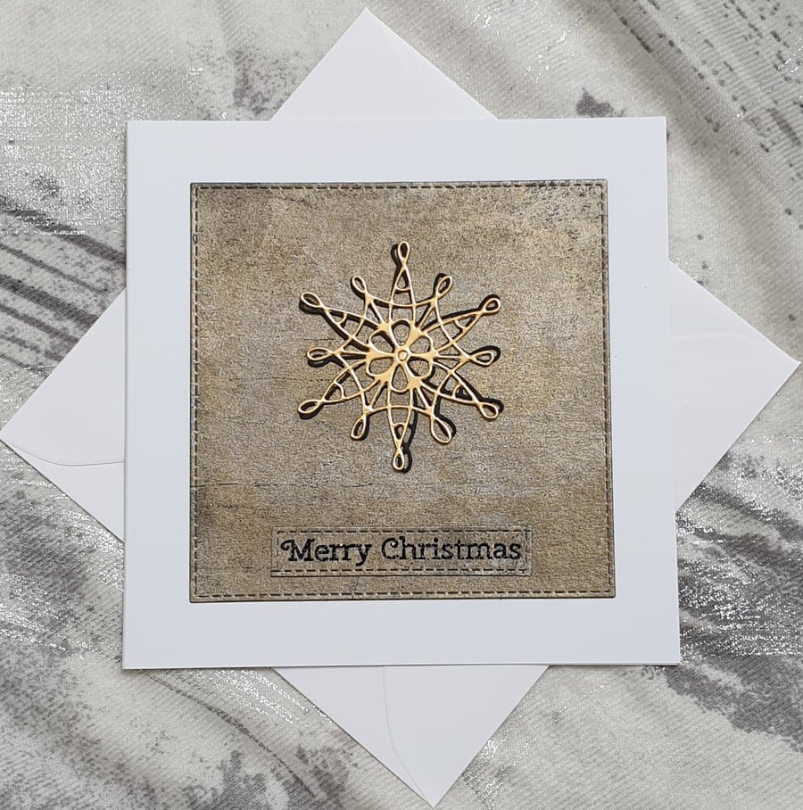 Gold Star Christmas Card 