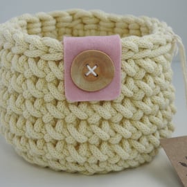 Crochet Basket. Small Crochet Storage Basket