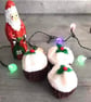 Hand knitted (3) chocolate orange covers.