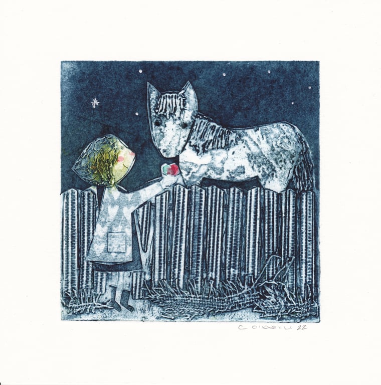 Night Time Feast. - Printmaking - original artwork. 