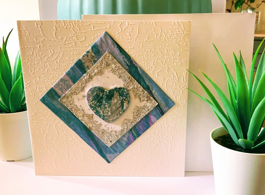 Wood Heart Occasion Card.