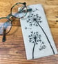 Glasses case - Dandelion flower embroidered- Dandelion wishes linen fabric case - Image 2
