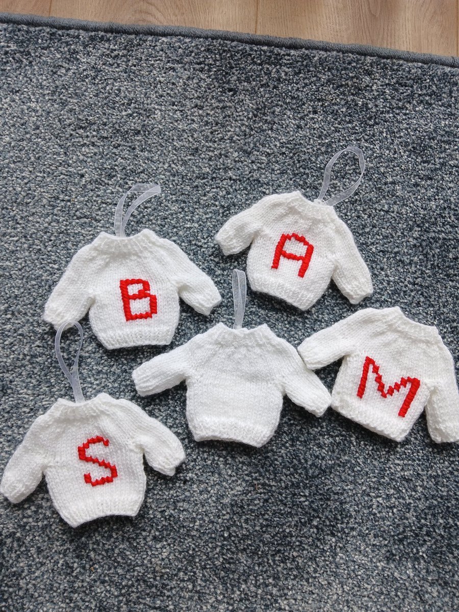 Fun Initialled Mini Christmas Jumper for the Christmas Tree 