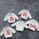Fun Initialled Mini Christmas Jumper for the Christmas Tree 