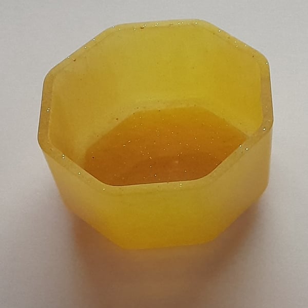 Trinket Pot Yellow Octagon