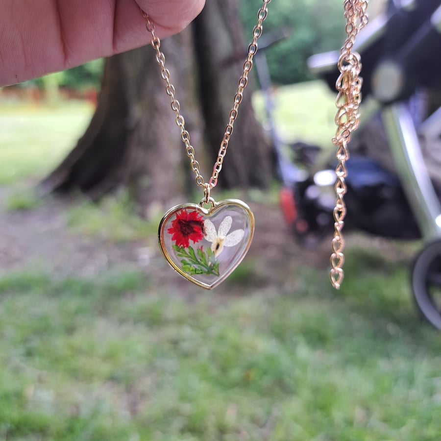 Necklace Heart Resin Earrings Heart Shaped Resin Jewelry With - Main Image