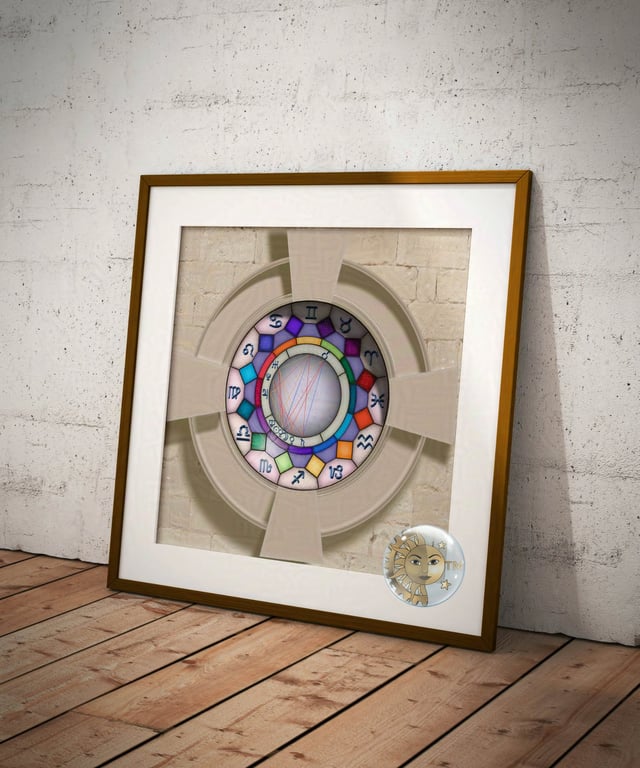 Personal Astrological Art - Customisable Stained Glass Effect Chart - DOWNLOAD