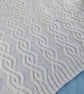 Hand Knitted White Baby Blanket - Diamond Cable Knit, New Baby Gift - Image 6