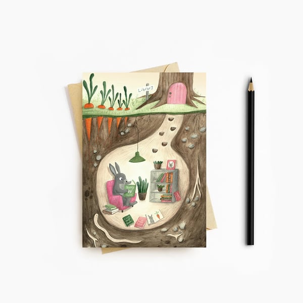 Rabbit Card - Blank Card - Greeting Card