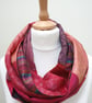Sari silk double sided infinity scarf. Shades of burnt orange, burgundy, brown,  - Image 4