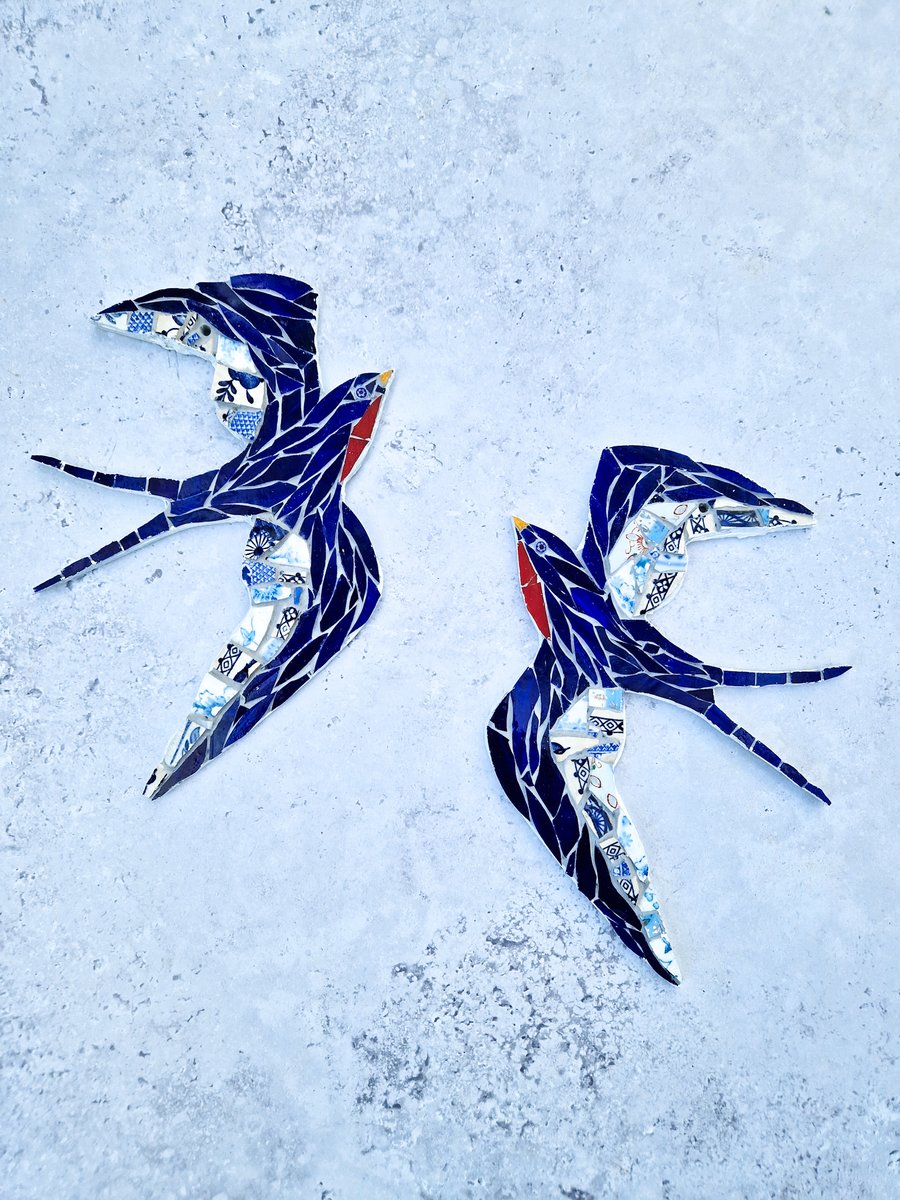 Swallow Mosaic, Bird Art, Bird Mosaic, Wall Hanging, Swift Art 