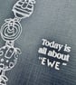 Funny Birthday today is all about you pun card, to ewe,  4 cute sheep, humour.   - Image 4
