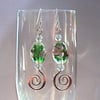 Lampwork flower bead drop earrings