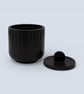Satin Black Round Jewellery Box with Lid Modern Geometric Trinket Pot - Image 10