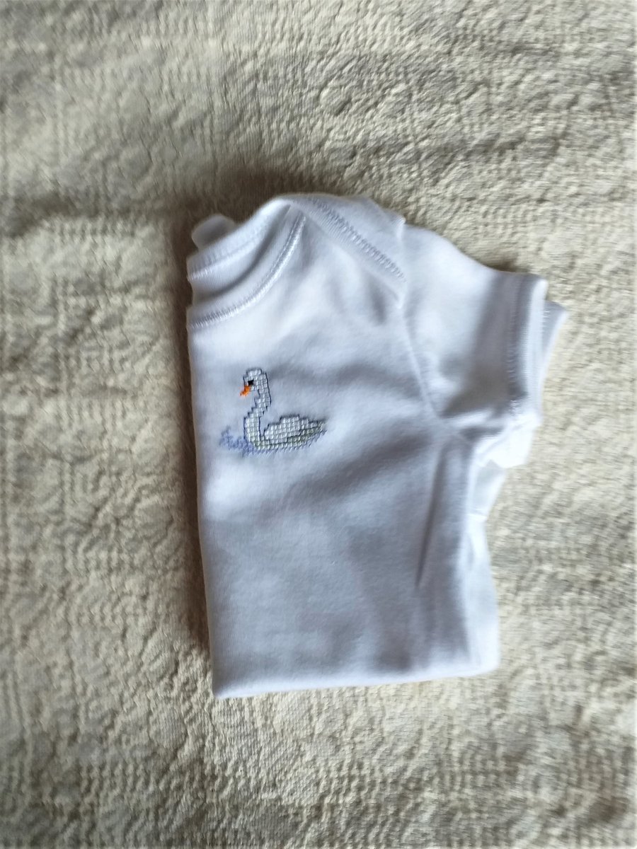 Swan Baby Vest age 3-6 months