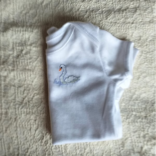 Swan Baby Vest age 3-6 months