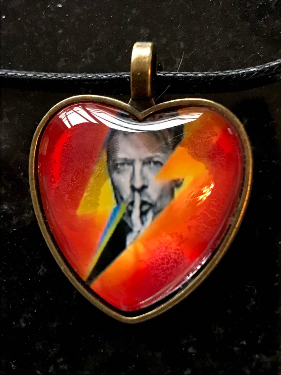Art Handmade glass and metal pendant SSH It's David Bowie one off design