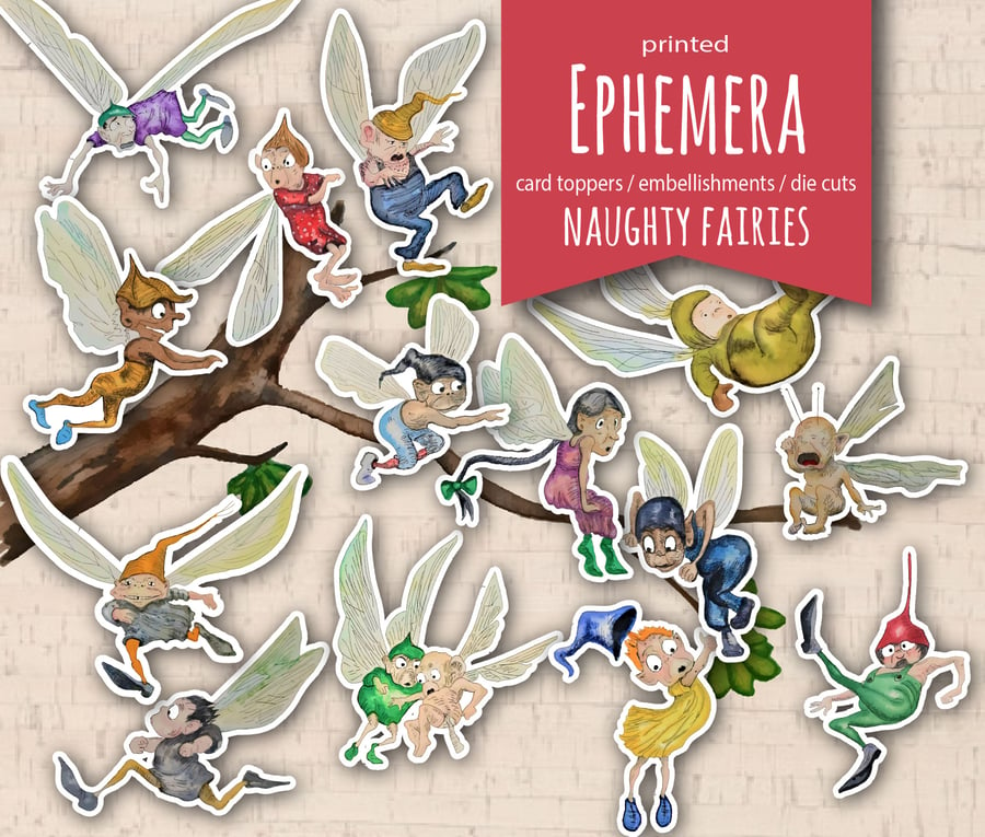 Printed ephemera, naughty fairies